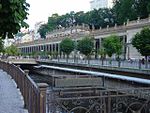 Colonnade overlooking a stream in Karlovy Vary