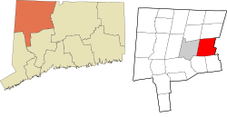 New Hartford's location within the Northwest Hills Planning Region and the state of Connecticut