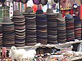 Image 49Traditional Handmade hats for sale at the Otavalo Artisan Market in the Andes Mountains of Ecuador (from Culture of Ecuador)