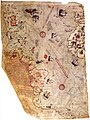 Image 34Surviving fragment of the first World Map of Piri Reis (1513) (from Science in the medieval Islamic world)