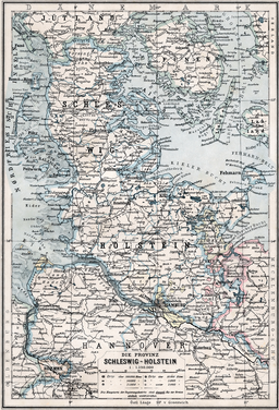 Karta över provinsen Schleswig-Holstein, 1905.