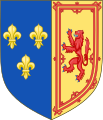 Armas reales de María, reina de Escocia, como reina consorte de Francia.