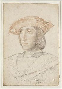 Portrait supposé du connétable Charles III de Bourbon. Dessin de Jean Clouet, Chantilly, musée Condé.