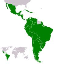 Kaart van Latyns-Amerika