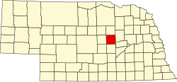 map of Nebraska highlighting Greeley County