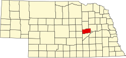 map of Nebraska highlighting Nance County