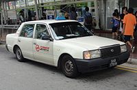 Toyota Crown Comfort taxicab in Singapore.