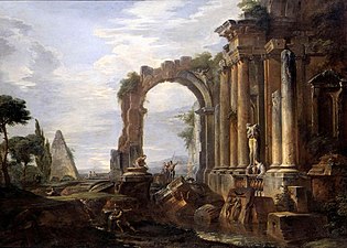 Capriccio of Classical Ruins (c. 1725-30), oil on canvas, 123 x 132 cm., private collection