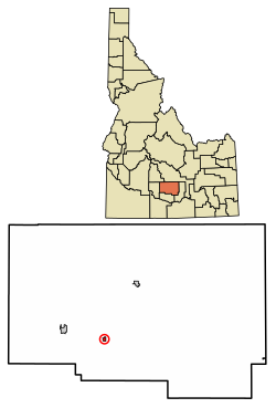 Location of Dietrich in Lincoln County, Idaho.