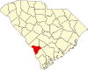 State map highlighting Allendale County