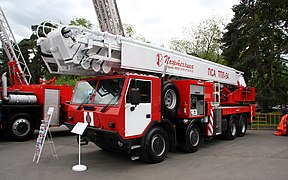 8×8 fire truck with ladder extension (Russia)