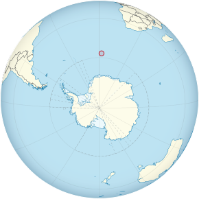 ที่ตั้งของเกาะบูเว (ระบุด้วยวงกลมสีแดงในมหาสมุทรแอตแลนติก)