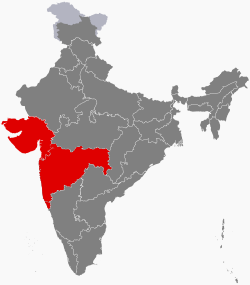 Location of மேற்கு இந்தியா