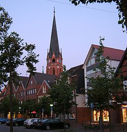 Market street with the Church of Saint Mary