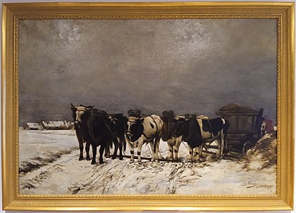 Cinq boeufs sur la neige (1867)