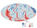 Image 75A map of heat flow from Earth's interior to the surface of Earth's crust, mostly along the oceanic ridges (from Earth)