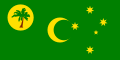Flag of the Cocos (Keeling) Islands (2003): crescent and صلیب جنوبی