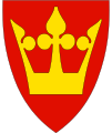 Златна корона се появява на видно място в герба на Вестфол, окръг в Норвегия