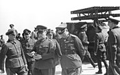 A collection of German officers including Generalfeldmarschall Erwin Rommel at Riva Bella 30 May 1944.