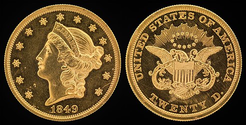 Longacre's 1849 double eagle (first year of issue and unique)