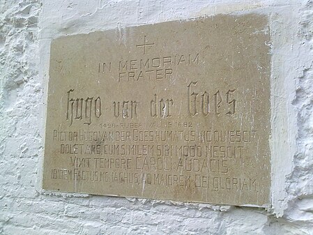 Πλάκα στον τοίχο της μονής Rood Klooster στο Άουντερχεμ.[16]