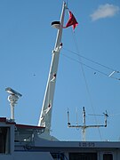 A Furuno marine radar on a ship (visible on the left)