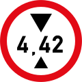 Vehicles exceeding 4.42 metres in height prohibited