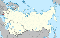 Location of the Moldavian SSR (red) within the Soviet Union between 1956 and 1991