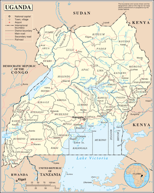 Уганда на карте
