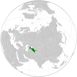 Localização de República do Uzbequistão