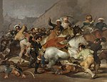 Francisco Goyas maleri av kampen mot mamelukkene i Madrid i Spania 2. mai 1808.