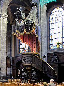 The pulpit of the Church of St. Etienne, Lille