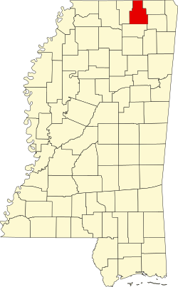 Karte von Tippah County innerhalb von Mississippi