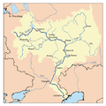 Uliánovsk en mapa del ríu Volga
