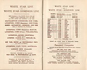 White Star Line and White-Star Dominion Line, routes 1923