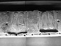Lastra di marmo con due coppie di piedi e iscrizione dedicata alla dea Caelestis.