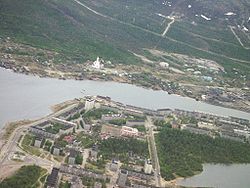 Aerial view of Monchegorsk
