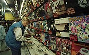 Choosing music from a record store (Germany, 1988)