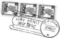 Indian commemorative Jai Hind postmark.