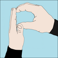 P for plastic: Form a "P" with both hands, signaling plastic is spotted and will be picked up.[40]