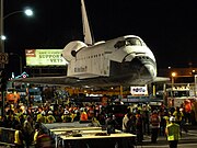 The shuttle awaits to be towed