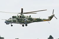 Um helicóptero Mil Mi-24V da força aérea de Uganda.