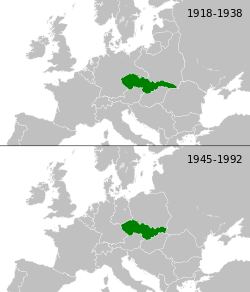 Location of Czechoslovakia