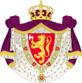 Gran escudo de armas del rey Harald V de Noruega.