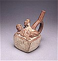 כלי חרס מתרבות מוצ'ה (פרו) ועליו גבר ואישה מקיימים מין אנאלי, סביב שנת 300
