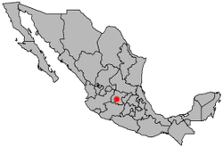 Location of Irapuato in Mexico