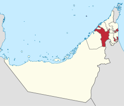 Emirat Šardža na karti Ujedinjenih Arapskih Emirata