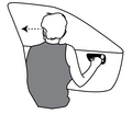 Image 33The Dutch Reach - Use far hand on handle when opening to avoid dooring cyclists or injuries to exiting drivers and passengers. (from Road traffic safety)