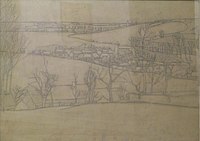 Valerius De Saedeleer (1927) - Panorama van Etikhove; potlood op papier; collectie Mu.ZEE, Oostende.