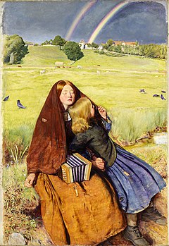 The Blind Girl, ôlyo sus têla a John Everett Millais (1856, Birmingham Museum and Art Gallery). (veré dèfenicion 8 858 × 12 869*)